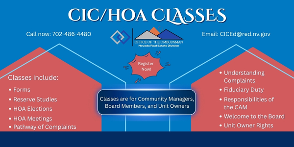 CIC/HOA Classes CICCH/HOA Classes